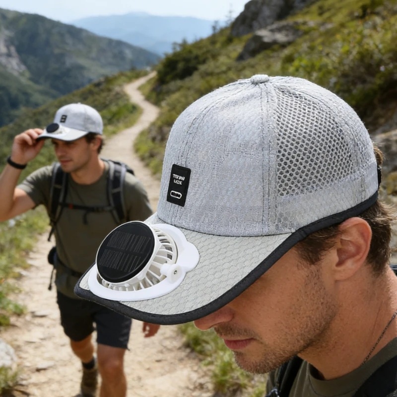 Renewable Energy Fan - Breathable Sunhat with Solar Fan Outdoor