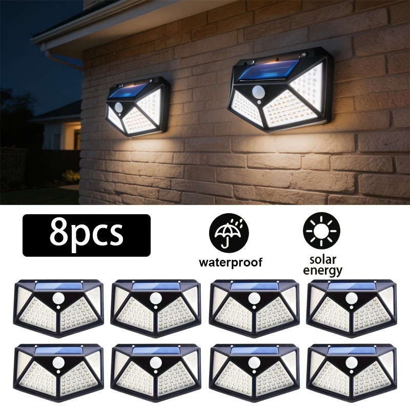 Waterproof Junction Box Solar - 1~8Pcs 100LED Solar Lights with 270°