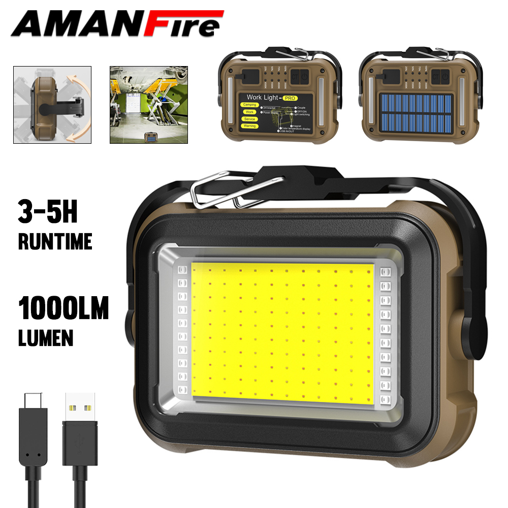 Renewable Energy Sources - Amanfire TZD-03 Work Light 1000LM Solar