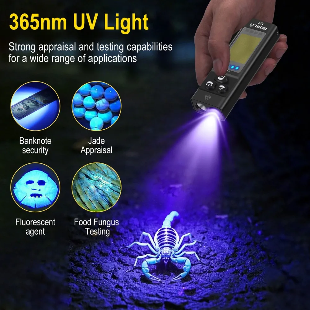 BORUiT U7 UV LED EDC Flashligh - Renewable Energy Sources review and price