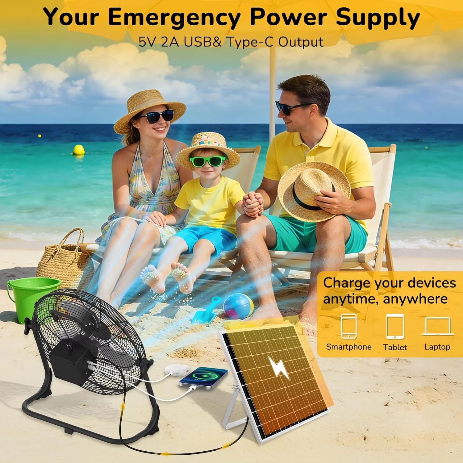 12inch Portable Solar Floor Fa - Renewable Energy Fan review and price